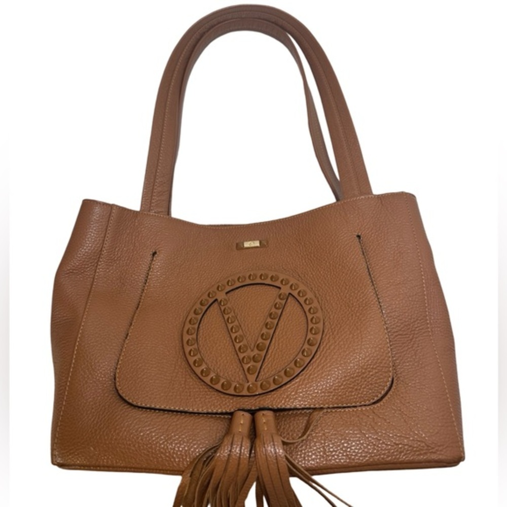 Valentino By Mario Valentino Pebbled Leather Tassel Tote $629
